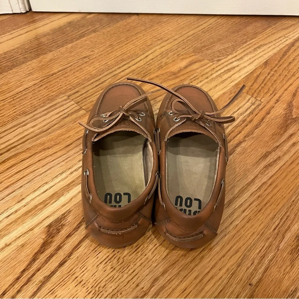 Anthropologie Bibilou Bibi Lou Leather Boat Shoes Brown Cognac Women’s EU 37 6.5